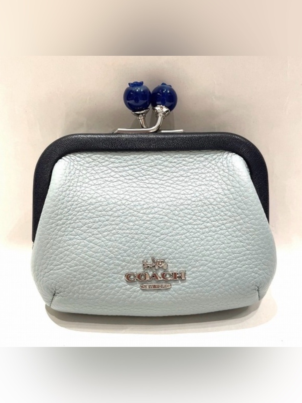 COACH Nora Kisslock Blueberry Card Case NWT